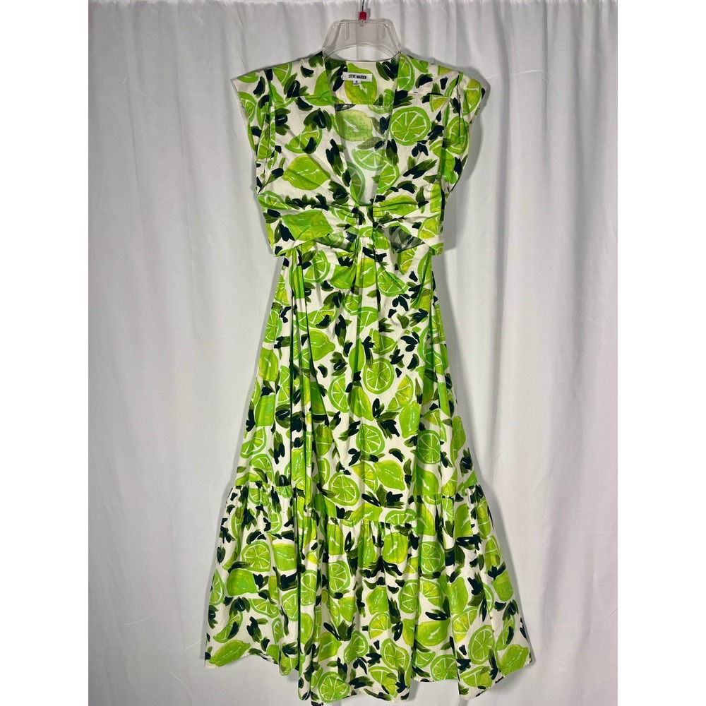 Steve Madden Lemon Print Cutout Maxi Dress Size Small